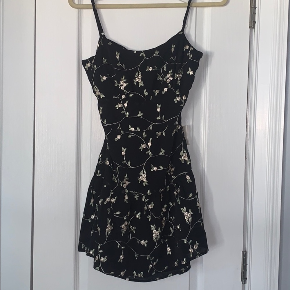 Floral black babydoll dress